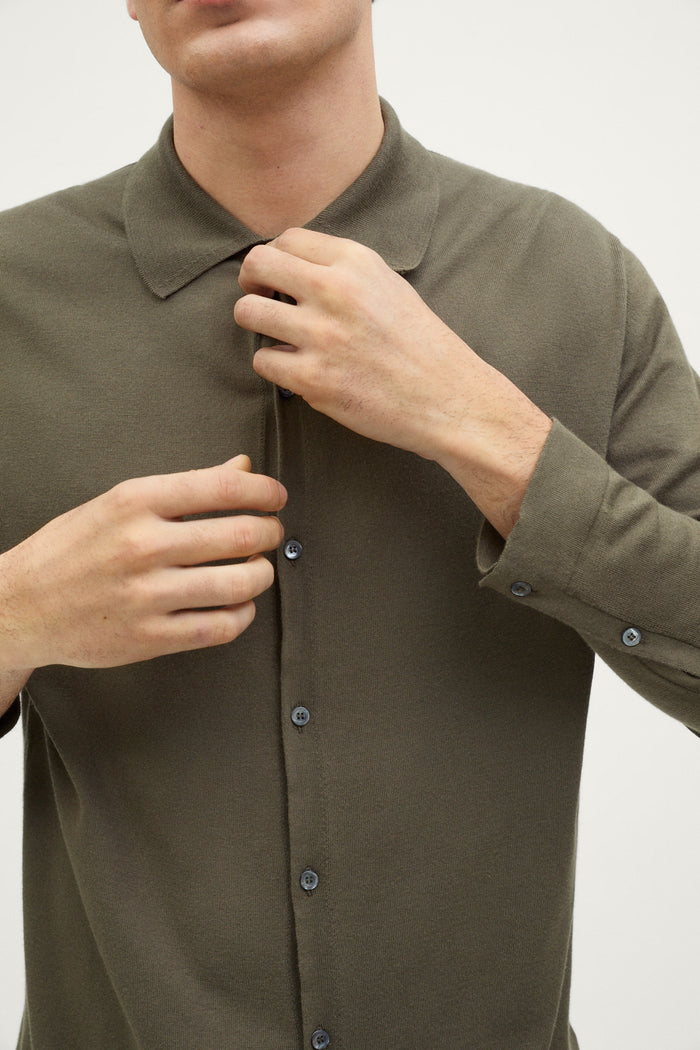 The Organic Cotton Knit Shirt green