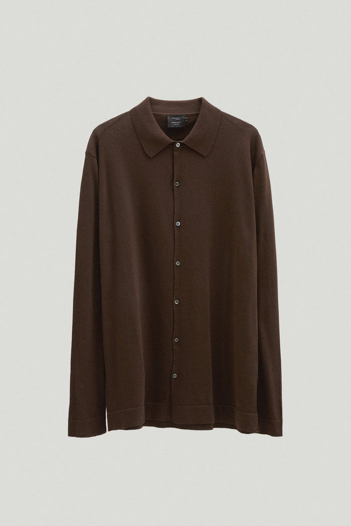 the organic cotton knit shirt mocha brown