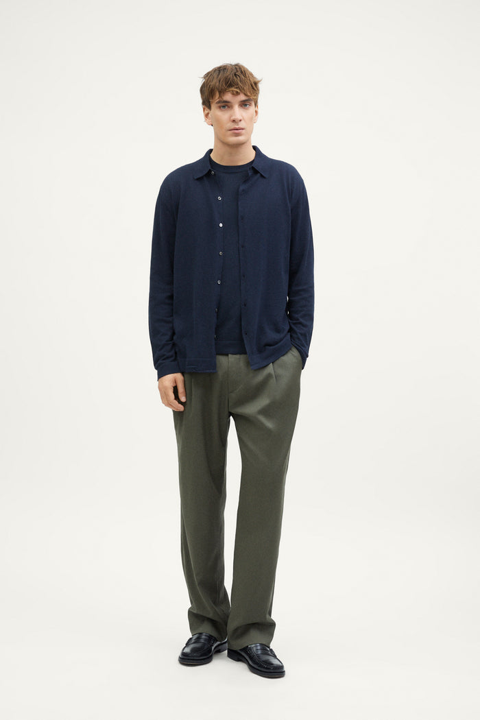 The Organic Cotton Knit Shirt deep blue