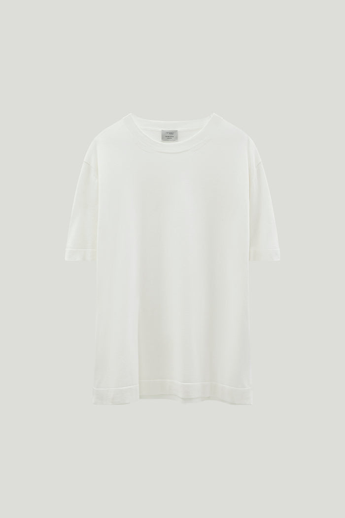 the organic cotton knit t shirt milk white
