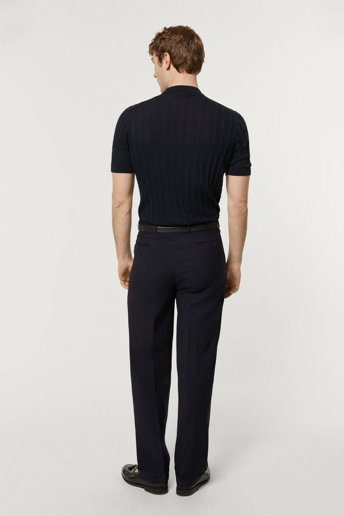 The Organic Cotton Light Ribbed T-shirt Deep Blue