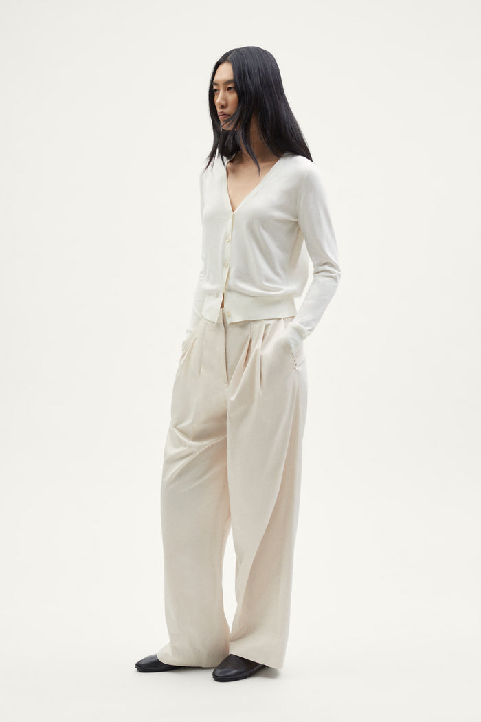 The Organic Cotton Lightweight Cardigan milk white