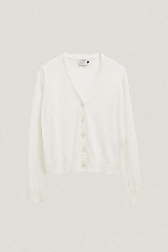 the organic cotton lightweight cardigan milk white