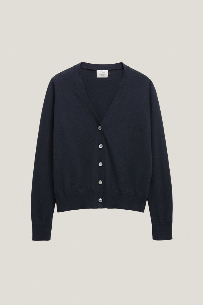 the organic cotton lightweight cardigan deep blue