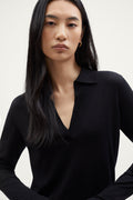 The Organic Cotton Lightweight Polo - black
