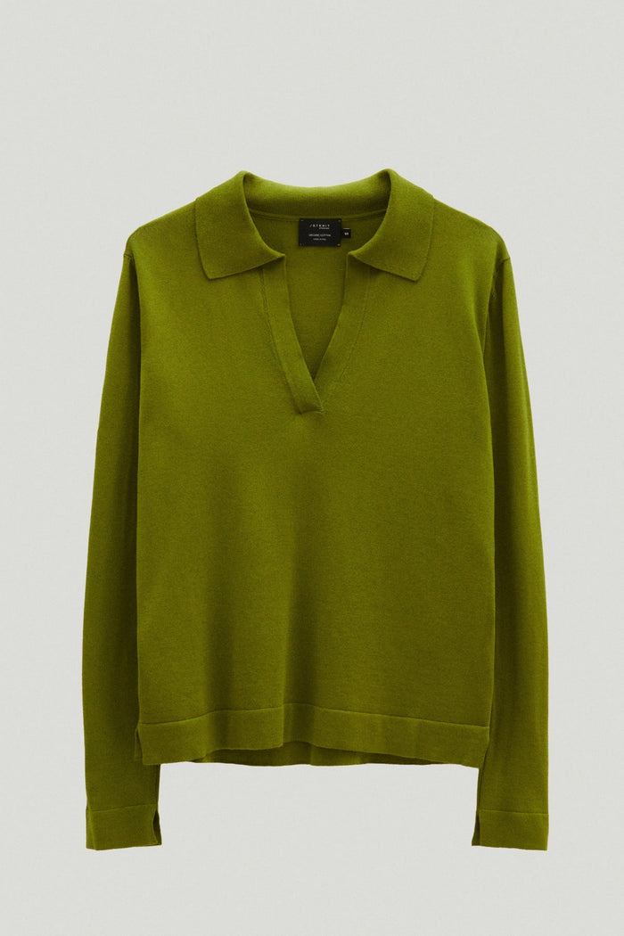 the organic cotton lightweight polo kiwi green