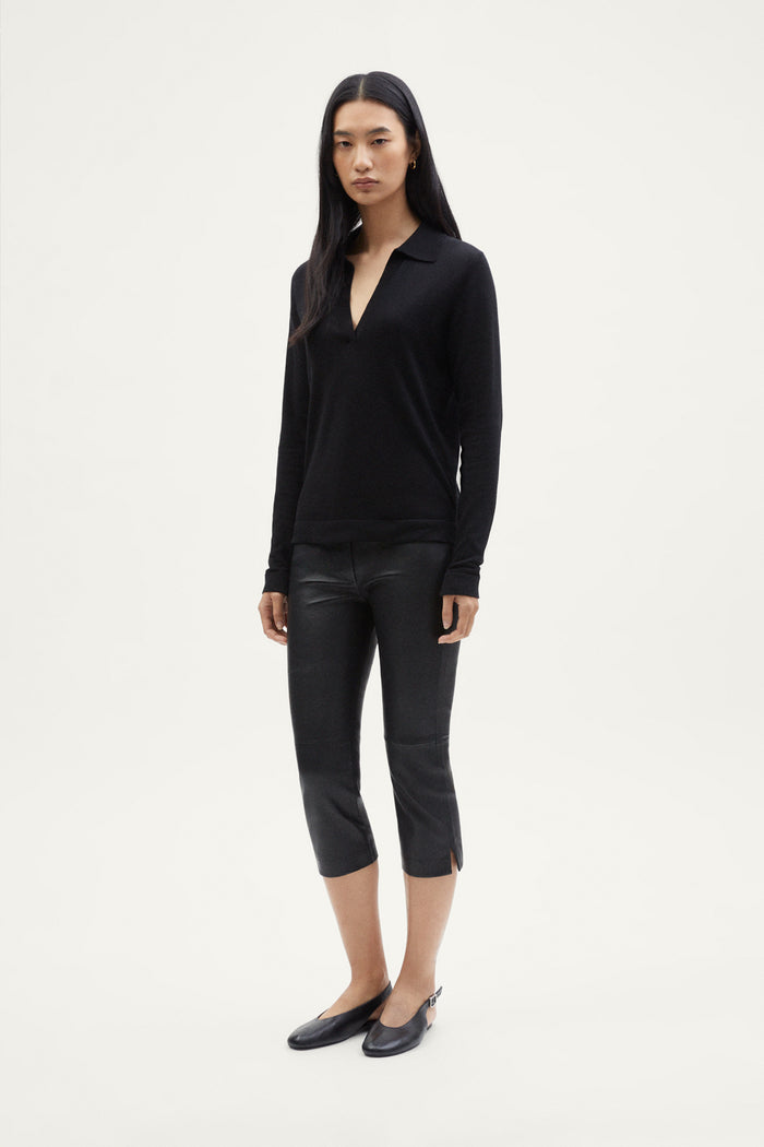 The Organic Cotton Lightweight Polo - black