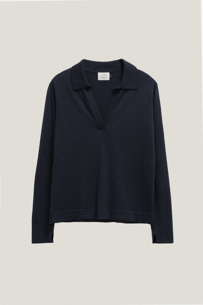 the organic cotton lightweight polo deep blue