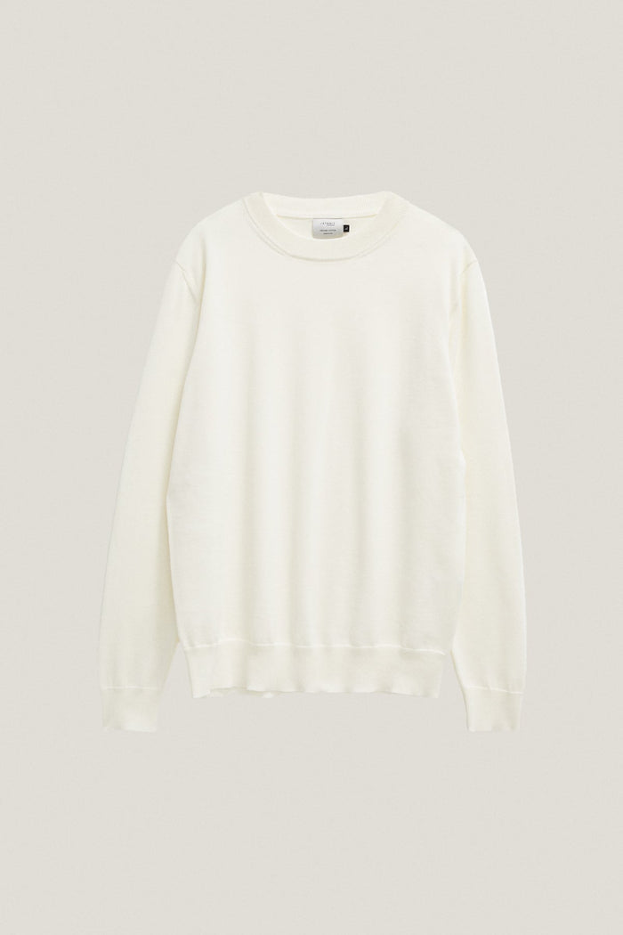 the organic cotton lightweight sweater milk white