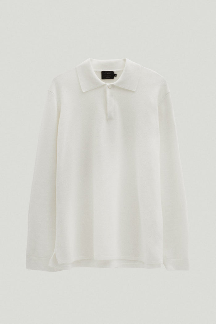 the organic cottone pique polo milk white
