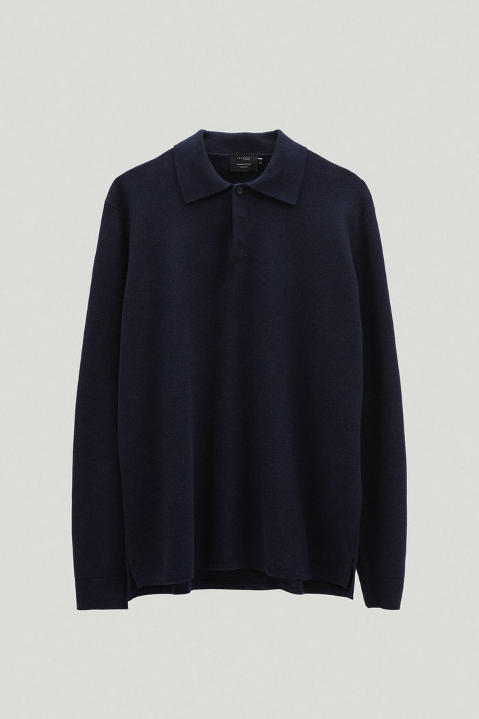 the organic cottone pique polo deep blue