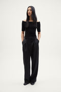 the organic cotton off the shoulder top black