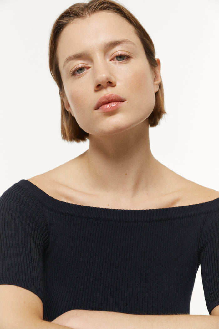 The Organic Cotton Off-The-Shoulder Top blue