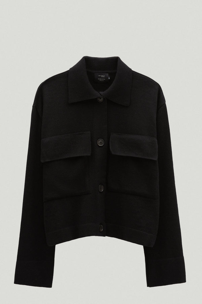 the organic cotton overshirt black