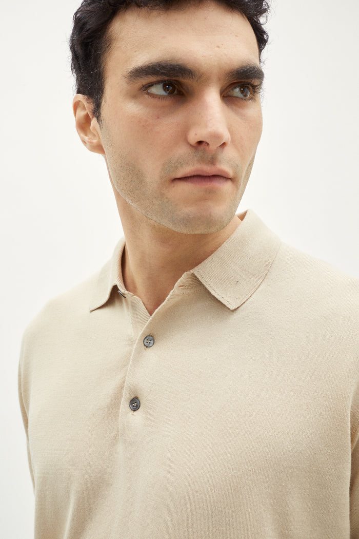 The Linen Cotton Knit T-Shirt sand