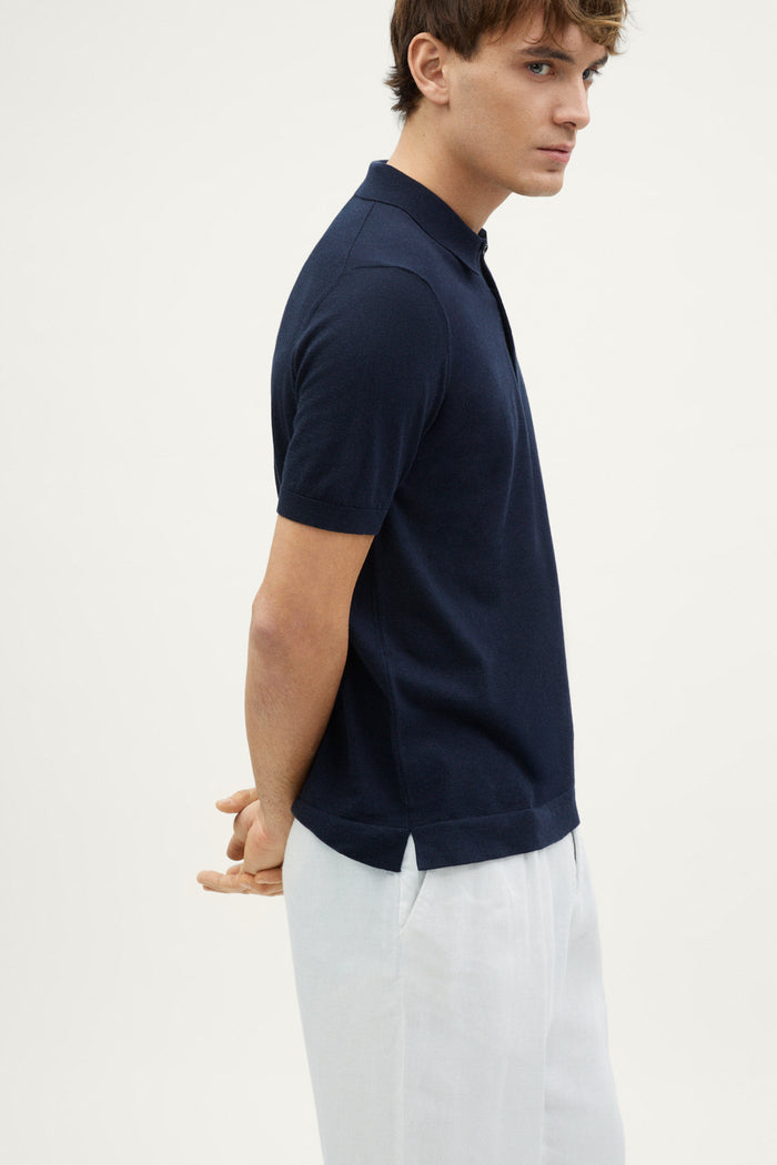the organic cotton polo deep blue