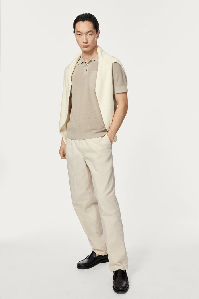 The Organic Cotton Ribbed Polo Shirt hay