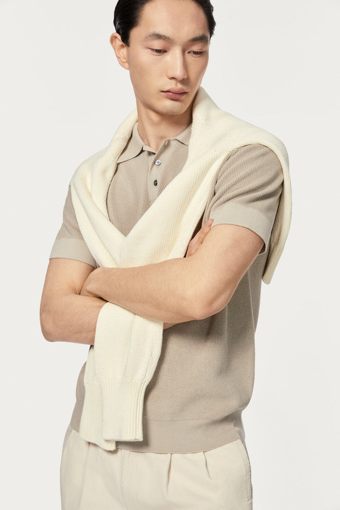 The Organic Cotton Ribbed Polo Shirt hay