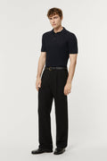 The Organic Cotton Ribbed Short Sleeve Polo Deep Blue