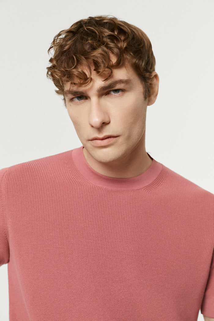 The Organic Cotton Ribbed T-Shirt Mauve