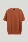 The Organic Cotton Ribbed T-Shirt terracotta- Imperfect Version