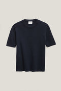 the organic cotton ribbed t shirt imperfect version deep blue