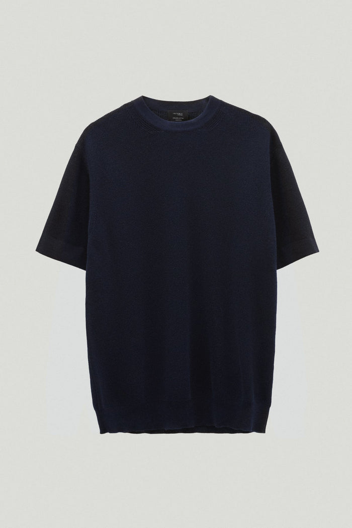 the organic cotton ribbed t shirt deep blu