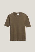 the organic cotton ribbed t shirt imperfect version kaki green