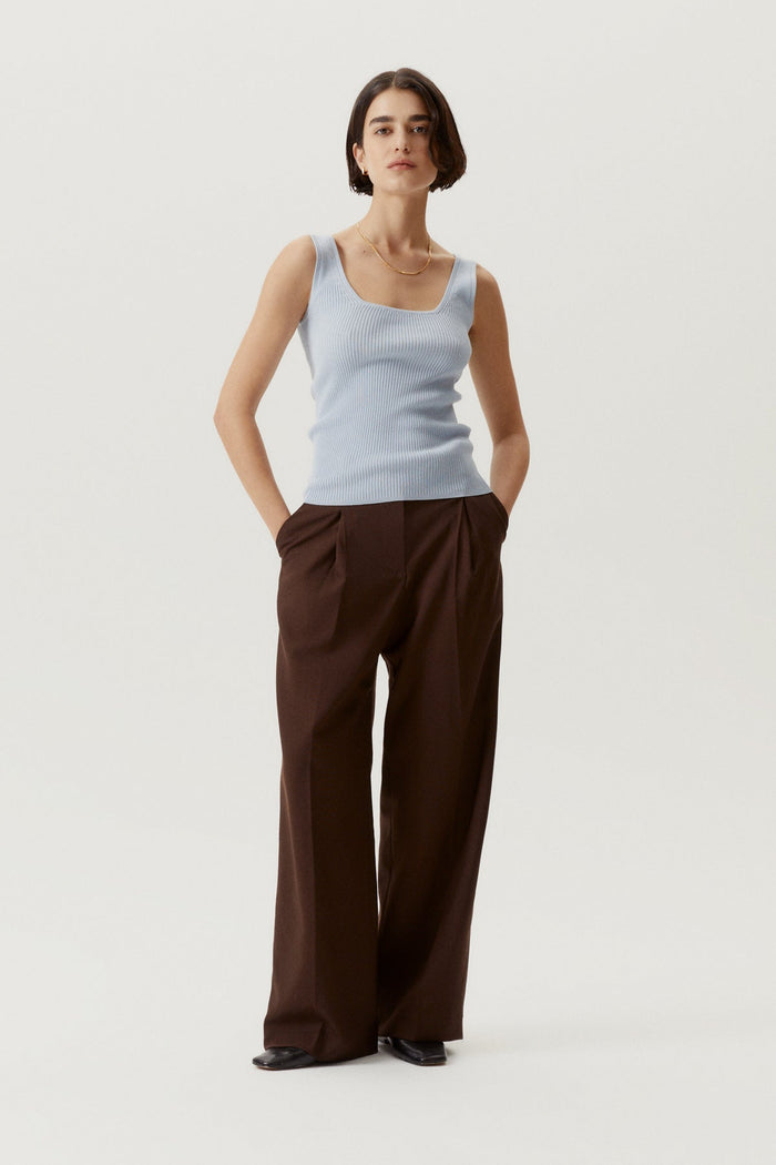 the organic cotton ribbed tank top baby blue