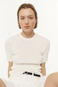 The Organic Cotton Ribbed Tee Milk White