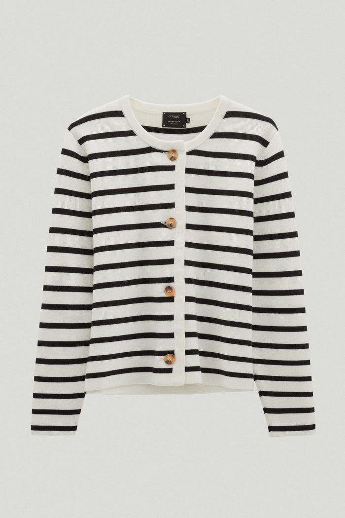 the sleek organic cotton jacket stripes