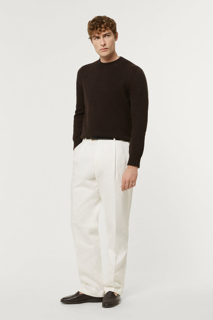 The Organic Cotton Tricot Crewneck  brown