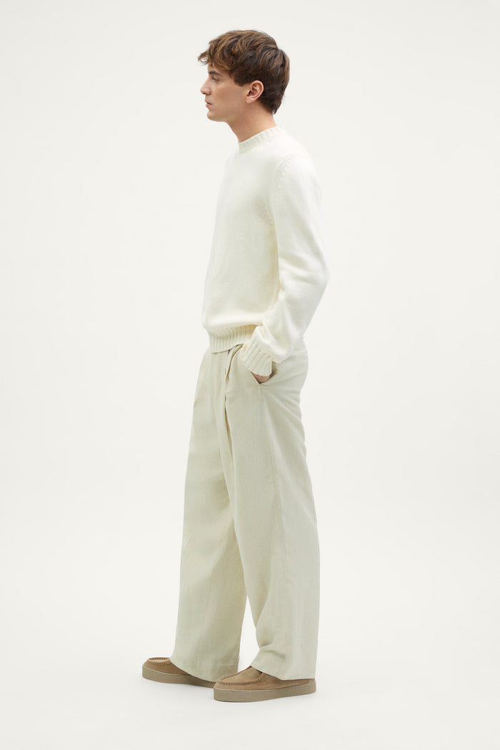 the organic cotton tricot sweater crewneck milk white