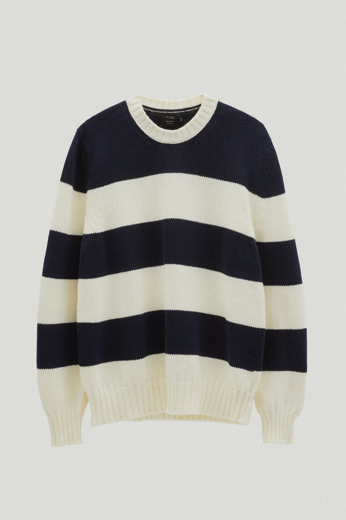 the organic cotton tricot sweater crewneck stripes