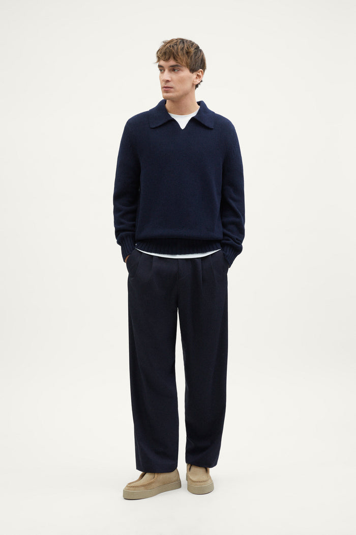 the organic cotton tricot polo deep blue