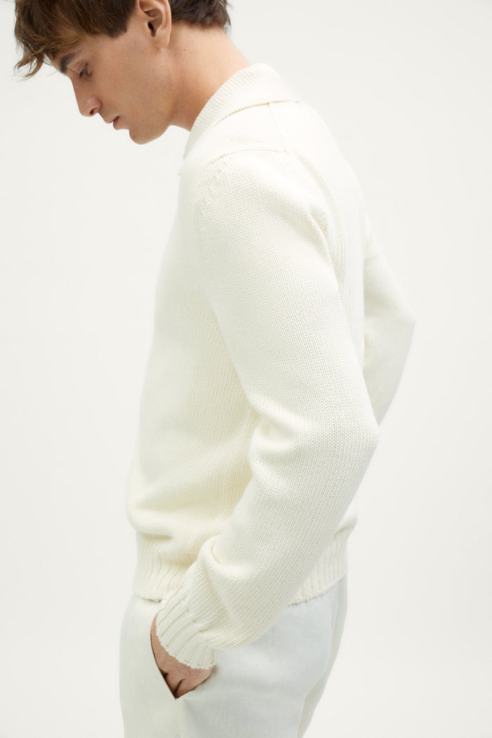 the organic cotton tricot polo milk white