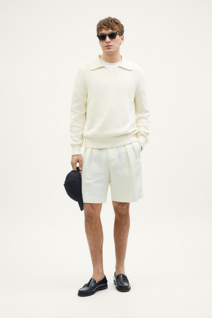 the organic cotton tricot polo milk white