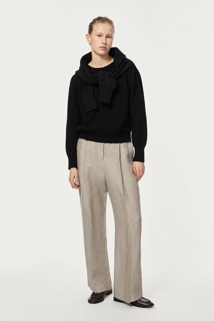 The Organic Cotton Tricot Sweater black