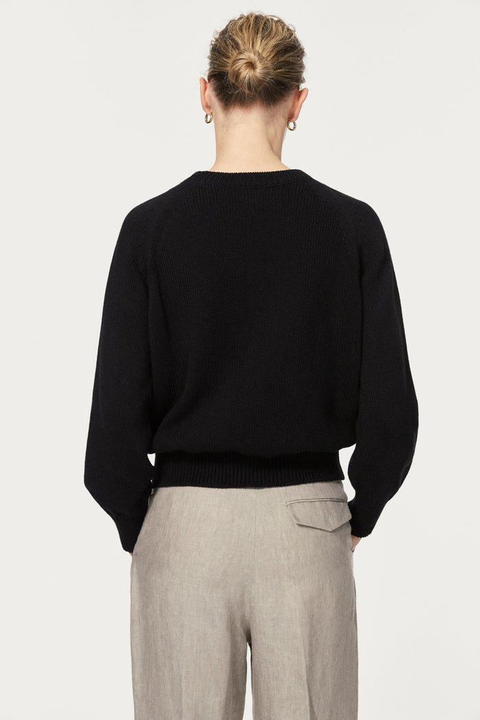The Organic Cotton Tricot Sweater black
