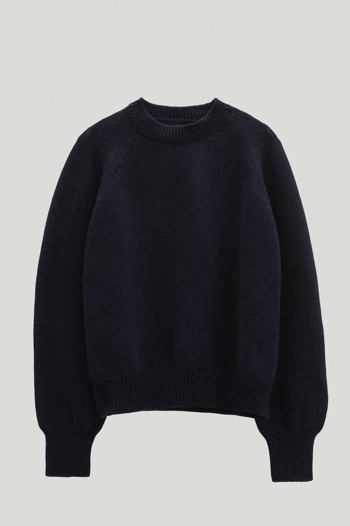the organic cotton tricot sweater deep blue