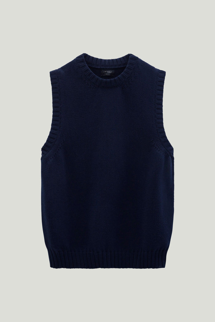 organic cotton vest - blue navy