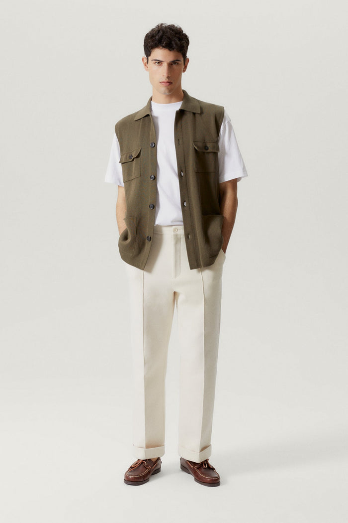 the organic cotton vest kaki green