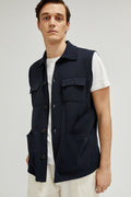 The Organic Cotton Vest blue