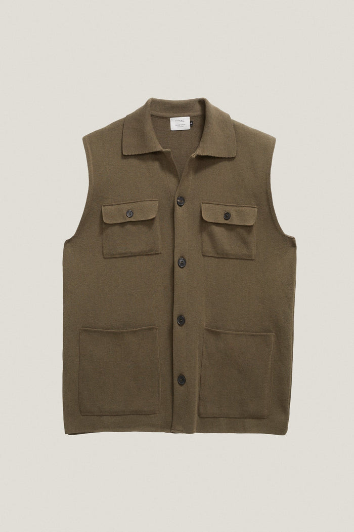 the organic cotton vest kaki green