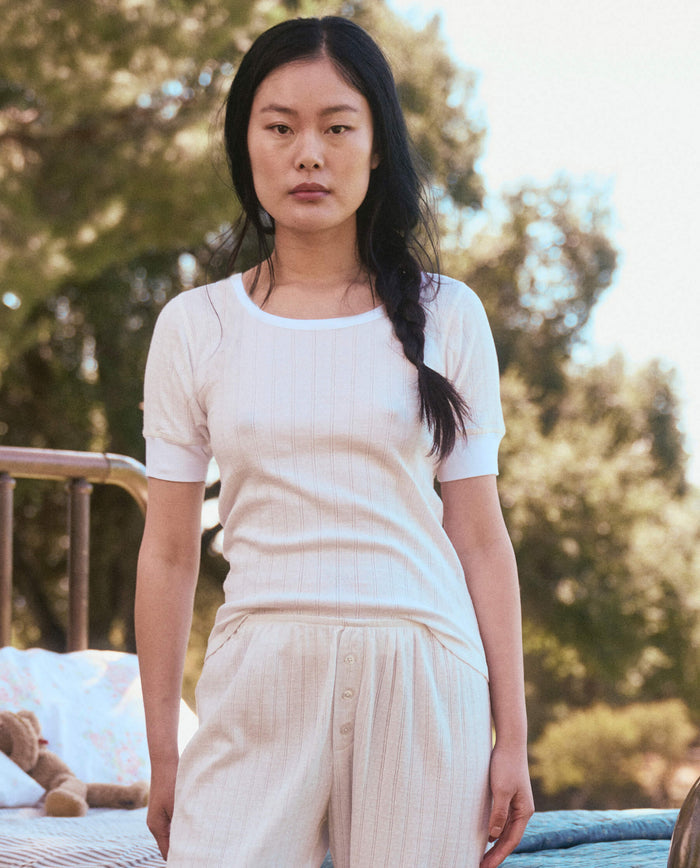 The Pointelle Ballet Tee. -- White SLEEP TOP THE GREAT. SU23 SLEEP