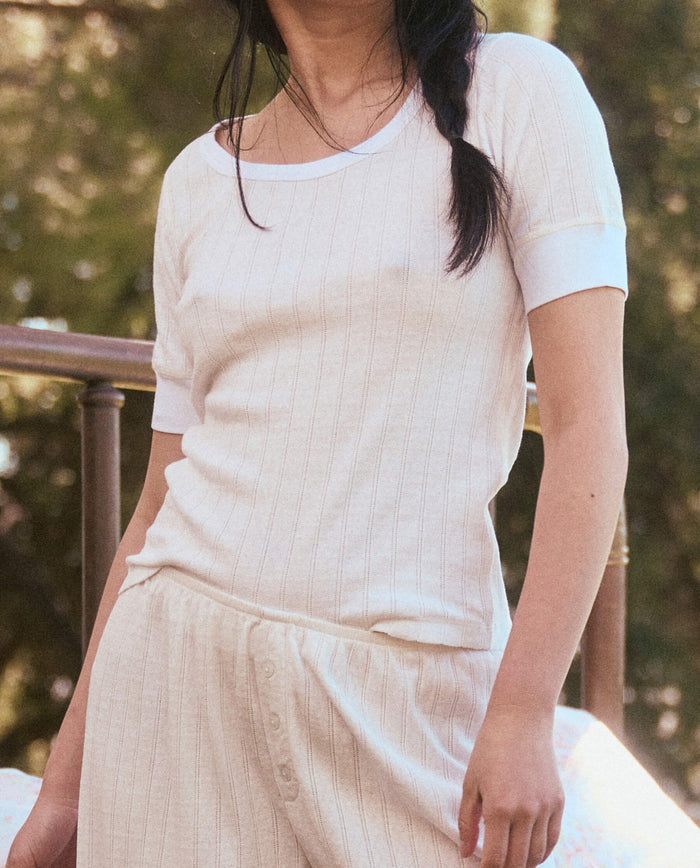 The Pointelle Ballet Tee. -- White SLEEP TOP THE GREAT. SU23 SLEEP