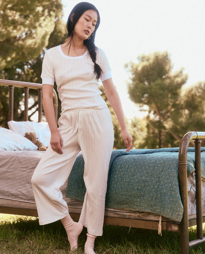 The Pointelle Ballet Tee. -- White SLEEP TOP THE GREAT. SU23 SLEEP