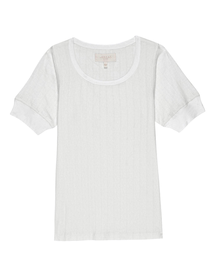 The Pointelle Ballet Tee. -- White SLEEP TOP THE GREAT. SU23 SLEEP