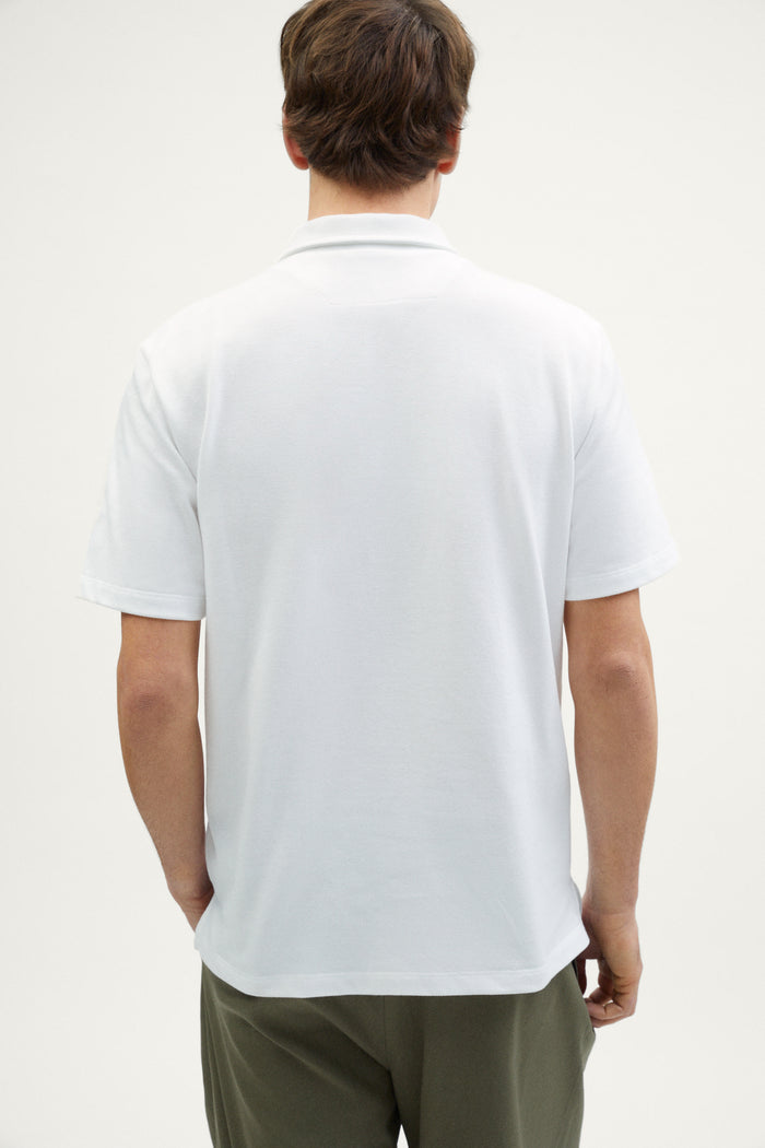 The Organic Cotton Piqué Short Sleeve Polo off white