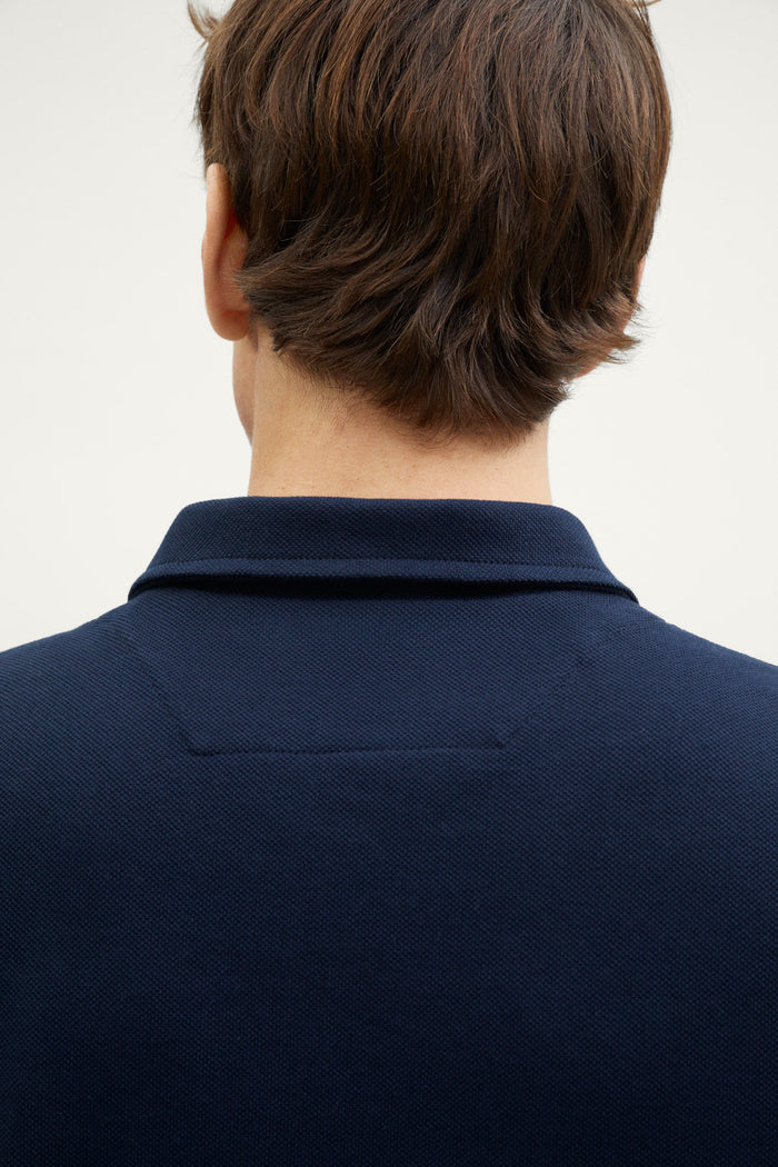 The Organic Cotton Piqué Short Sleeve Polo deep blue